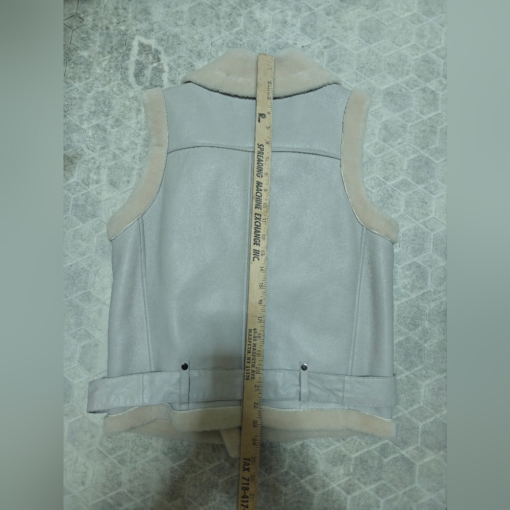 Belle Fare Shearling Fur Moto Vest XS - Picture 5 of 9